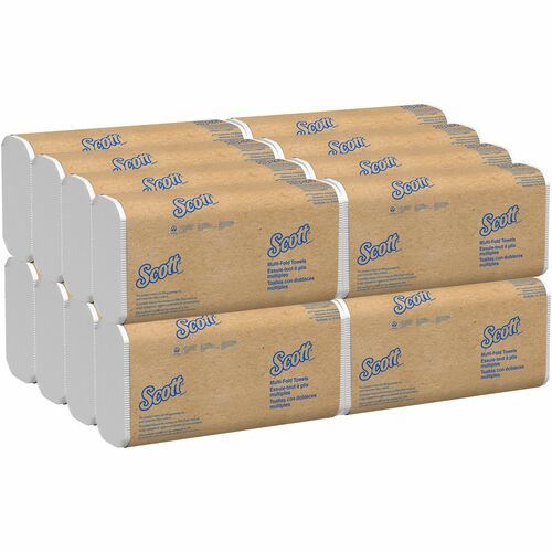 Essential Multi-Fold Towels, Plus Tier, Absorbency Pockets, 1-Ply, 9.2 x 9.4, White, 250/Packs, 16 Packs/Carton